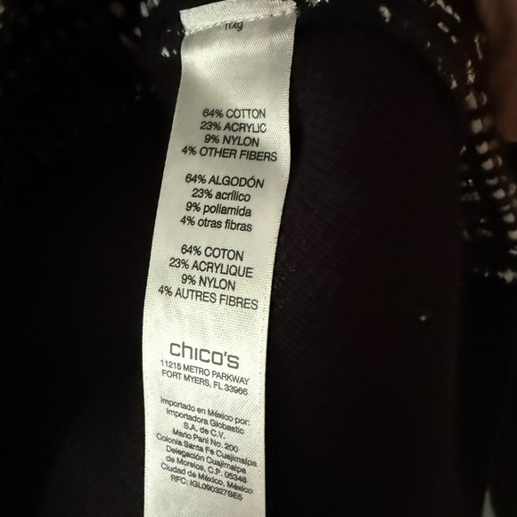 Chico’s Textured Striped Long Sleeve Cardigan Sweater NWT Size 1 / Medium - Picture 7 of 12